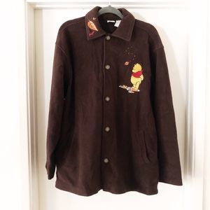 winnie the pooh brown vintage embroidered jacket